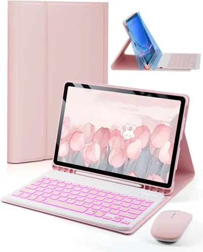 Vista 10 de Funda de teclado para Tab A9 de 8.7 pulgadas con teclado Samsung Galaxy Tab A9-2023 (SM-X110/SM-X115) Funda para tableta con teclado mágico