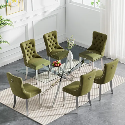 Vista 50 de HomVent Juego de mesa de comedor redonda de vidrio para 2, moderno juego de mesa y sillas de cocina de vidrio templado, juego de mesa de comedor
