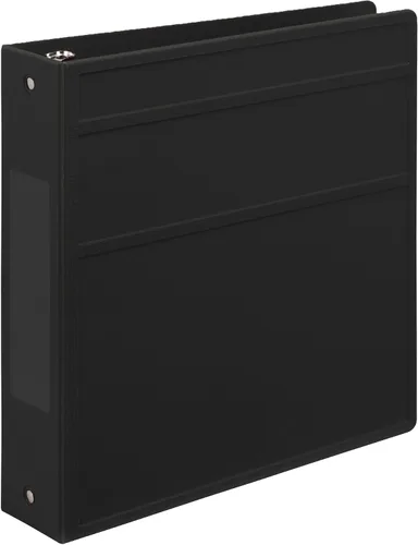 Vista 2 de Carstens Carpeta de 3 Anillos de Servicio Pesado de 2 Pulgadas - Apertura Lateral, Negro, Plástico Duradero, Anillos Sin Espacios, Cubiertas