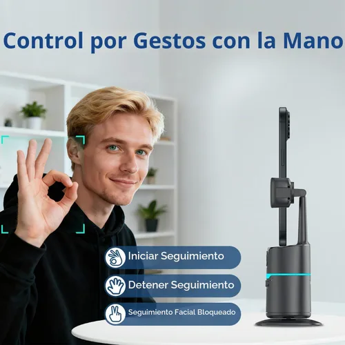 Vista 4 de TOALLIN Soporte y trípode para teléfono con seguimiento facial automático