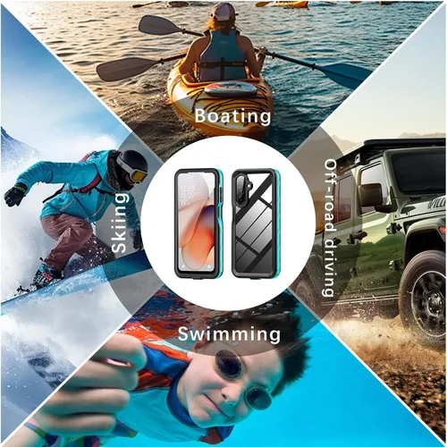 Vista 7 de DINGXIN Funda impermeable para Samsung Galaxy A17 5G IP68 Certificado a prueba de polvo a prueba de golpes Protector de pantalla incorporado Funda