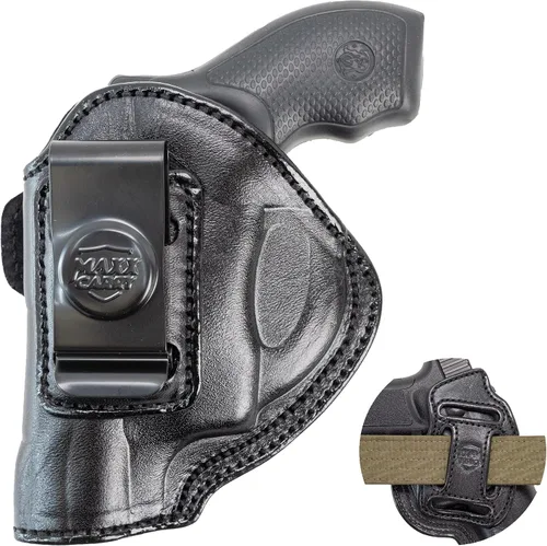 Vista 9 de Maxx Carry Funda de cuero de alta calidad OWB e IWB de 4 vías para pistola de marco J para los modelos S&W 442 y 642 Airweight 637, 638, 640 y otros