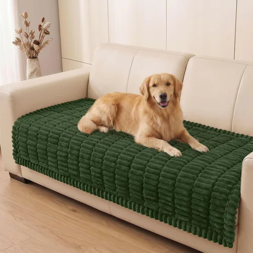 Vista 18 de Smiry - Funda para sofá para perros lavable, fundas para sofá de mascotas no deslizantes y peludas para sofá de 3 cojines, aptas para mascotas