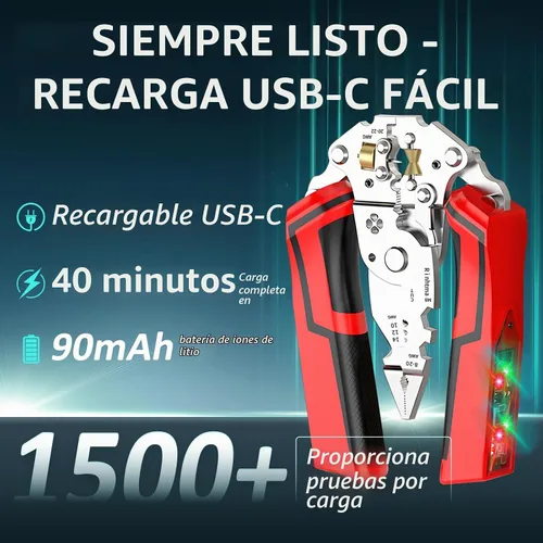 Vista 6 de Pelacables 14 en 1 con detección de voltaje recargable y alarma