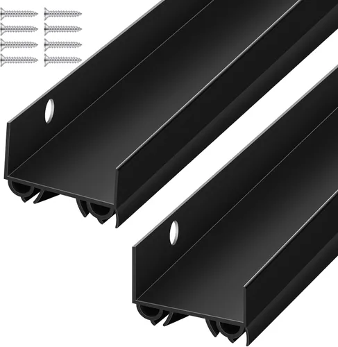 Vista 7 de Lineshading 2 juegos de barrido de puerta de plástico PVC de 1 3/4 x 36 pulgadas, tira de sellado de puerta exterior inferior para burletes