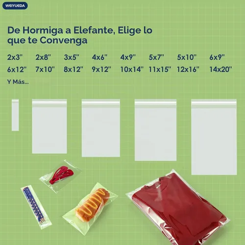 Vista 9 de WEIYUEDA - Bolsas de celofán autoadhesivas transparentes de 4 x 6, 200 unidades Cookie & Candy Packaging Bags, High-Transparent Display Packaging