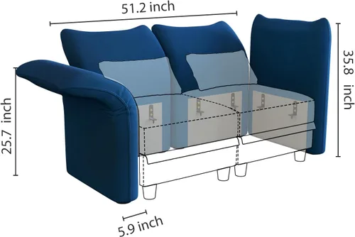 Vista 7 de LLappuil - Sofá seccional convertible sobredimensionado en forma de U, modular, con almacenamiento, fácil de limpiar, de 8 asientos, de terciopelo