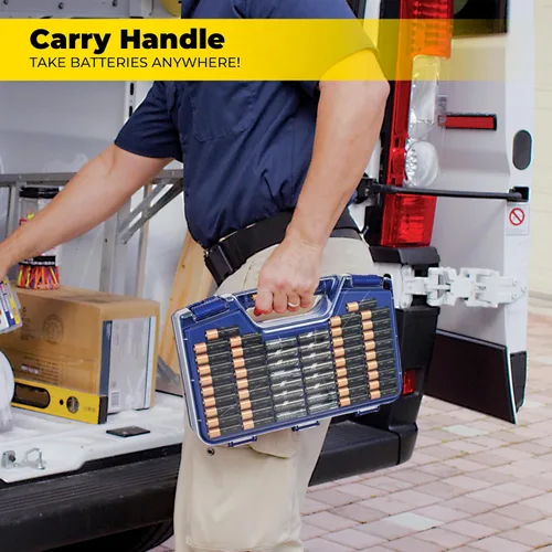 Vista 5 de Ontel Battery Daddy - Estuche organizador y de almacenamiento con probador, almacena y protege hasta 180 baterías, doble cara, diseño duradero