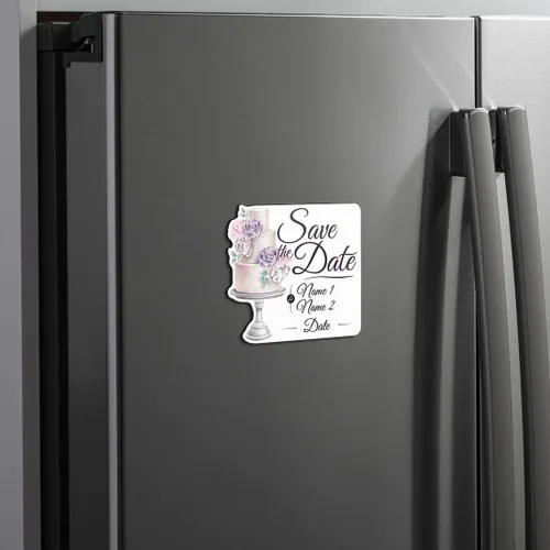 Vista 2 de Imán de vinilo blanco recortado para invitaciones de refrigerador, paquete de 25 mini imanes de 3 pulgadas (pastel)
