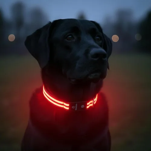 Vista 8 de Tractive Collar de perro con luz LED recargable USB impermeable (azul)