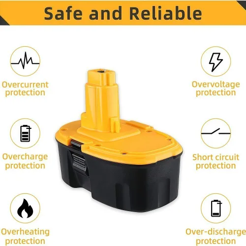 Vista 2 de LINGYUE Batería de repuesto Ni-MH de 18 V compatible con Dewalt DC9096 DC9098 DW9095 DW9096 Amoladora angular inalámbrica/llave/herramienta