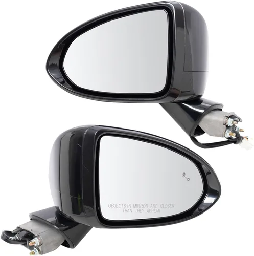 Vista 126 de TRQ Conjunto de 2 piezas de espejo lateral para conductor y pasajero, ajuste eléctrico, sin calefacción, sin memoria, color negro, compatible