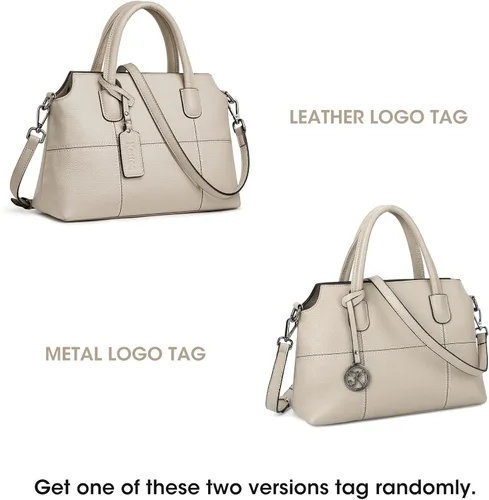 Vista 15 de Kattee - Bolsos de piel auténtica para mujer, bolsos de mano suaves para mujer