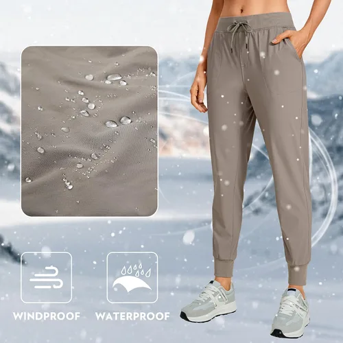 Vista 3 de CRZ YOGA Pantalones deportivos de entrenamiento con forro polar para mujer de 275 pulgadas impermeables para correr atletismo senderismo térmico