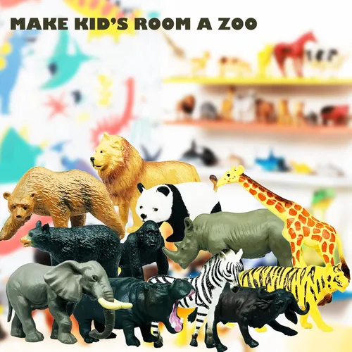 Vista 7 de 12 piezas de mini juguetes africanos de animales salvajes para niños, figuras realistas del mundo de safari, figuras de animales, juguete ideal