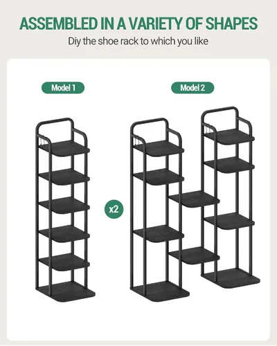 Vista 5 de Hzuaneri - Zapatero vertical, estantes para zapatos, organizador de madera para el armario, entrada, torre de zapatos para espacios pequeños, de pie
