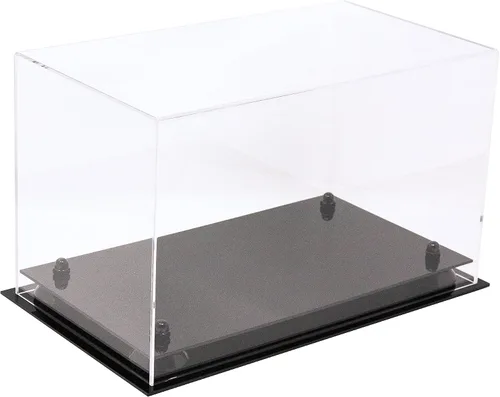 Vista 7 de Better Display Cases Vitrina de guantes de béisbol de acrílico transparente con elevadores negros (A011/V16)