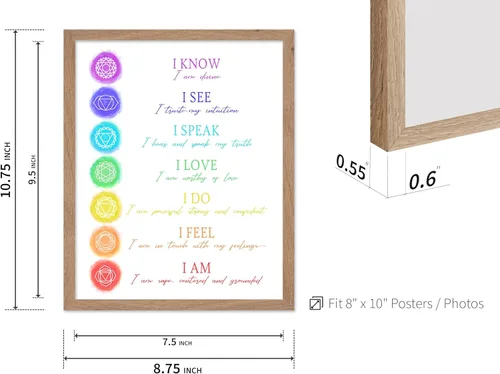 Vista 3 de Poster Master Póster de ilustración – 7 afirmaciones de chakras, yoga, meditación, curación, acuarela, regalo para artista, amigo, impresión