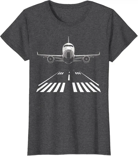 Vista 4 de Airplane Take Off Runway Pilot Jet T-Shirt Negro