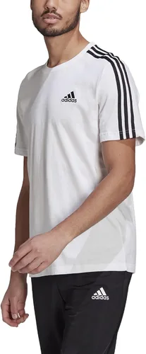 Vista 5 de adidas Camiseta Essentials de 3 rayas para hombre Negro Blanco