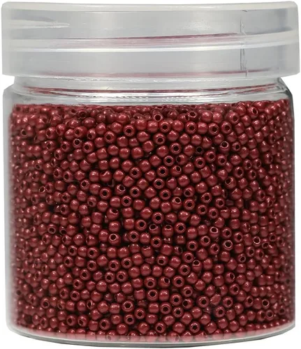 Vista 38 de Bala&Fillic Tamaño casi uniforme Cuentas de semillas redondas de color verde ejército de 2 mm Aproximadamente 10000 piezas/110 gramos en caja