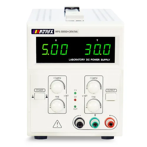Vista 5 de MATRIX MPS-6003D+Fuente de alimentación de CC lineal variable 60V 3A Ondulación baja y ruido para laboratorio con cables de cocodrilo