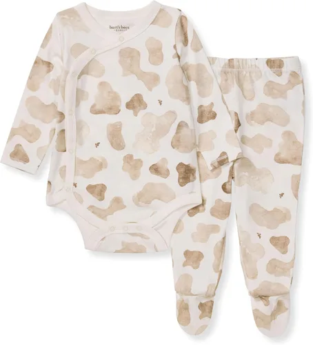 Vista 10 de Burt's Bees Baby Conjunto de mameluco y pantalón unisex, 100% algodón orgánico Azul Micro Bee