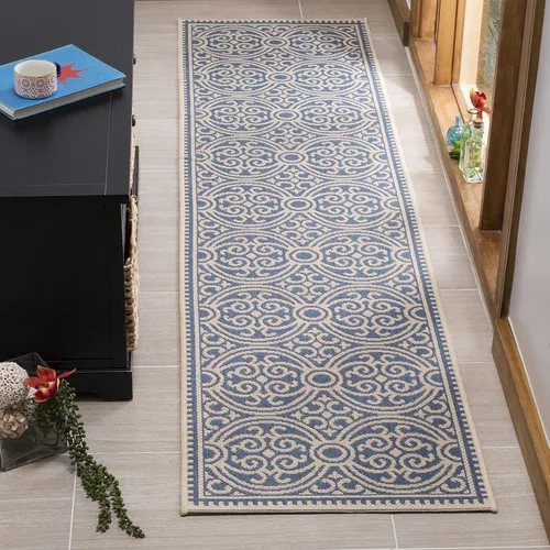 Vista 17 de SAFAVIEH Alfombra lavable para exteriores Linden Collection - 4 x 6 pies, aguamarina y crema, no desprende pelusa y fácil de limpiar, ideal