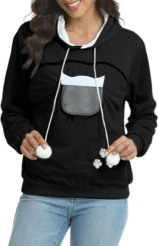 Vista 6 de Atuendos para mujer, con forro polar, sudadera con capucha de sherpa para mujer, sudadera de manga larga con capucha para otoño e invierno 2023