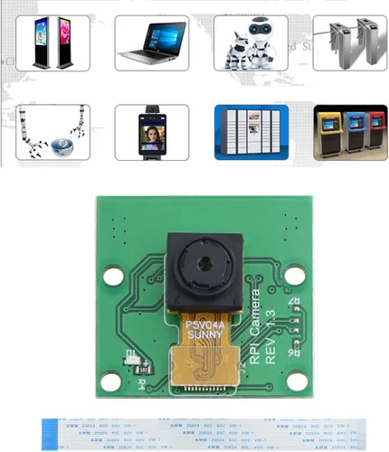 Vista 2 de OV5647 Módulo de cámara de 5MP para RPi 2/4/3B+ con cable de cámara de vídeo módulo 1080p OV5647 Webcam 2592x1944 0.134 in