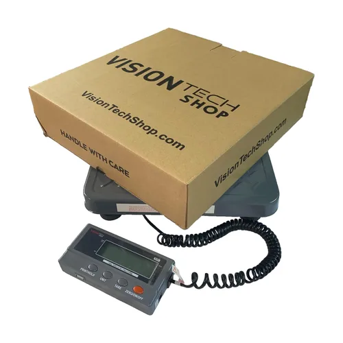 Vista 4 de VisionTechShop MVS1 - Báscula postal de envío resistente, libra/kg conmutable, capacidad de 165 libras x 0.1 libras, legibilidad de 165.3 lbs x 0.1