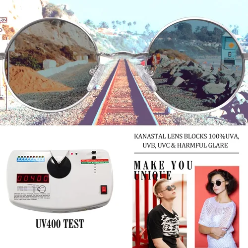 Vista 78 de KANASTAL Gafas de sol redondas polarizadas para mujeres y hombres, estilo hippie con protección UV400