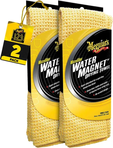 Vista 10 de Meguiar's Toalla de secado de microfibra con imán de agua, toalla de microfibra de primera calidad para lavado de autos que es súper afelpada
