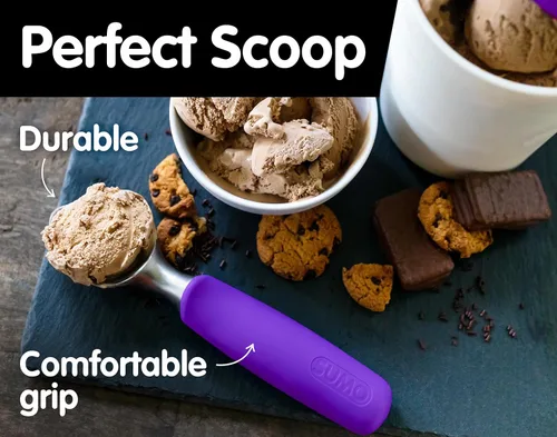 Vista 2 de SUMO - Cuchara para helado de acero inoxidable con mango ergonómico - Cuchara resistente y apta para lavavajillas para servir helados de manera