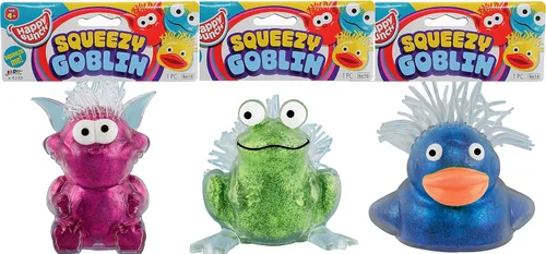 Vista 3 de JA-RU Squeezy Goblin Monster Squishy Juguetes para niños (6 juguetes esponjosos Mochi surtido) Bola antiestrés con purpurina gigante. Juguetes