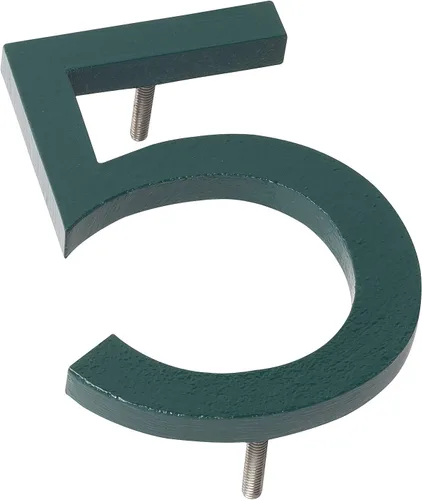 Vista 4 de Montague Metal Products MHN-04-F-HG1-1 Números de casa de dirección flotantes modernos de aluminio cepillado sólido, 4 pulgadas, verde cazador