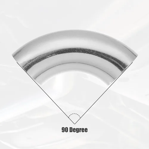 Vista 5 de uxcell Tubo de tubo de escape de acero inoxidable SS304 de 1.25 pulgadas, 90 grados, tubo de escape para sistema de escape modificado de automóvil
