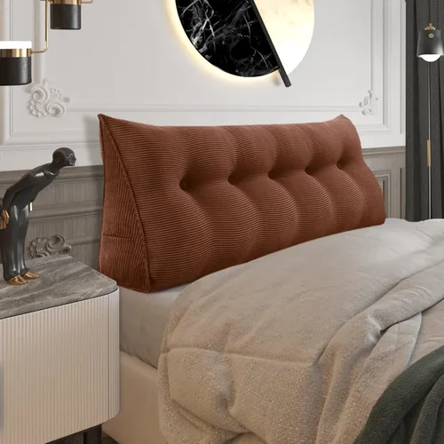 Vista 73 de Almohada de cabecera gruesa totalmente rellena tamaño Queen, cabecera acolchada suave y firme, soporte grande, triangular, almohada de cuña