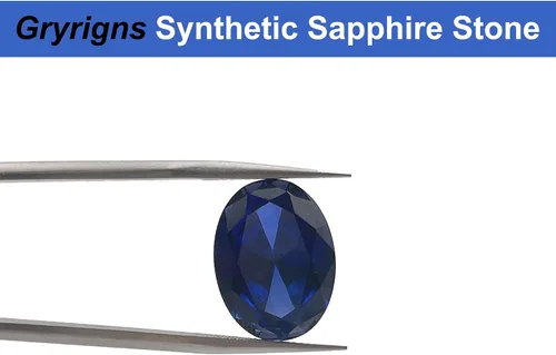 Vista 4 de Piedra de zafiro sintética suelta ovalada azul índigo, corindón pulido, corte de piedras preciosas facetadas 3A VVS (3.2 cts-11.6 quilates, 1 unidad)