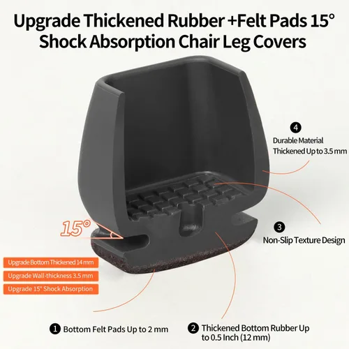 Vista 2 de Ezprotekt 24 piezas de protectores redondos de silicona para patas de silla para suelos de madera, almohadillas de fieltro para muebles, tapas