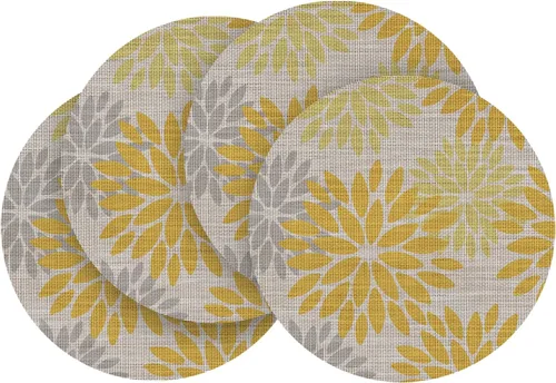 Vista 34 de Artoid Mode - Juego de 4 manteles individuales de vinilo con diseño floral, resistentes al calor, lavables, antideslizantes, de PVC, para decoración