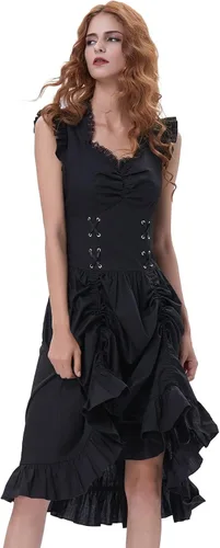 Vista 5 de Belle Poque Steampunk - Vestigo gótico victoriano convolantes y sin mangas