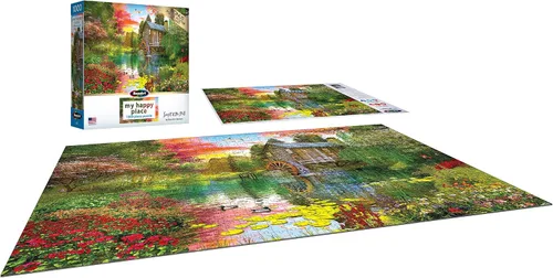 Vista 3 de RoseArt - My Happy Place - Sunset at The Mill - Rompecabezas de 1000 piezas para adultos
