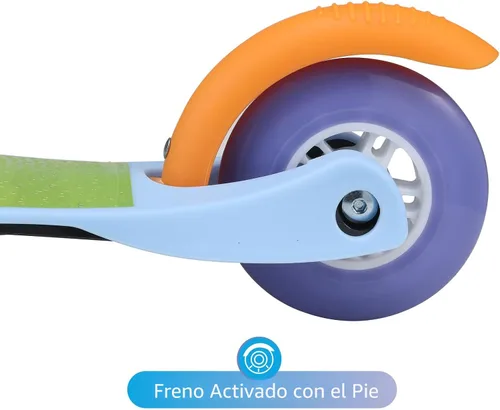 Vista 7 de Patinete para niños, auto equilibrio de 3 ruedas, ruedas LED iluminadas Azul