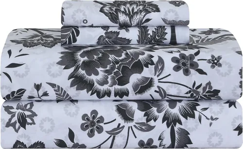Vista 25 de Feather & Stitch - Juego de sábanas de 100 % algodón más suaves, ropa de cama de tejido percal de 300 hilos, bolsillo profundo de 16 pulgadas