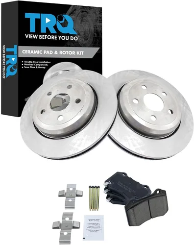 Vista 62 de TRQ Juego de pastillas de freno y rotor de cerámica trasera compatible con Honda Accord V6 1998-02 3.0L con frenos de disco traseros 02-06 Acura RSX