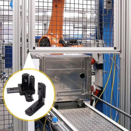 Vista 7 de 20 piezas de conectores de extrusión de aluminio 2020, conector de esquina de 3 vías, soporte de esquina interior en L, conector de junta de esquina