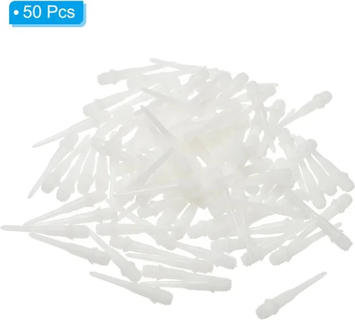 Vista 3 de PATIKIL Puntas de dardos de plástico, 2BA hilo suave dardo punta de plástico punta suave accesorios de dardo Blanco
