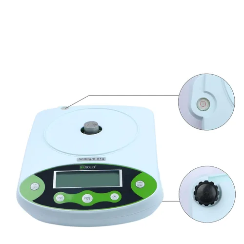 Vista 5 de U.S. Solid Balanza analítica digital 4.4 lbs x 0.00 oz, báscula de laboratorio de alta precisión, peso de calibración de 17.64 oz, 10