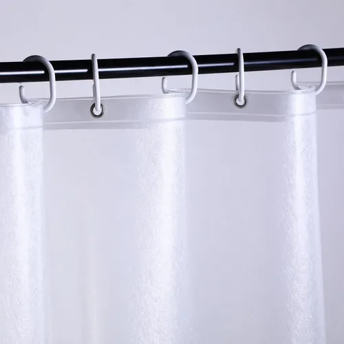 Vista 16 de Forro de cortina de ducha de 48 x 72 pulgadas, forro de ducha transparente con peso PEVA con 3 imanes y 8 ganchos de plástico, 100% impermeable